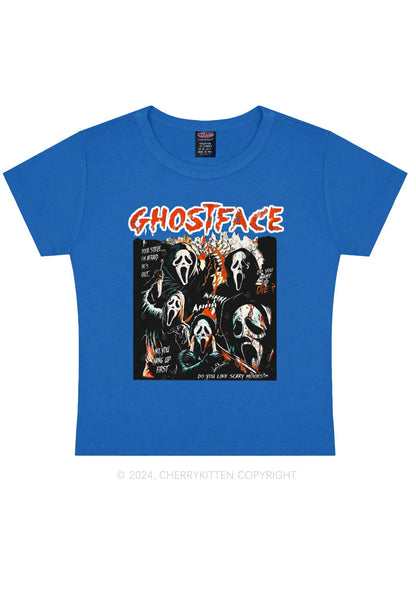 Halloween Scream Ghost Y2K Baby Tee Cherrykitten