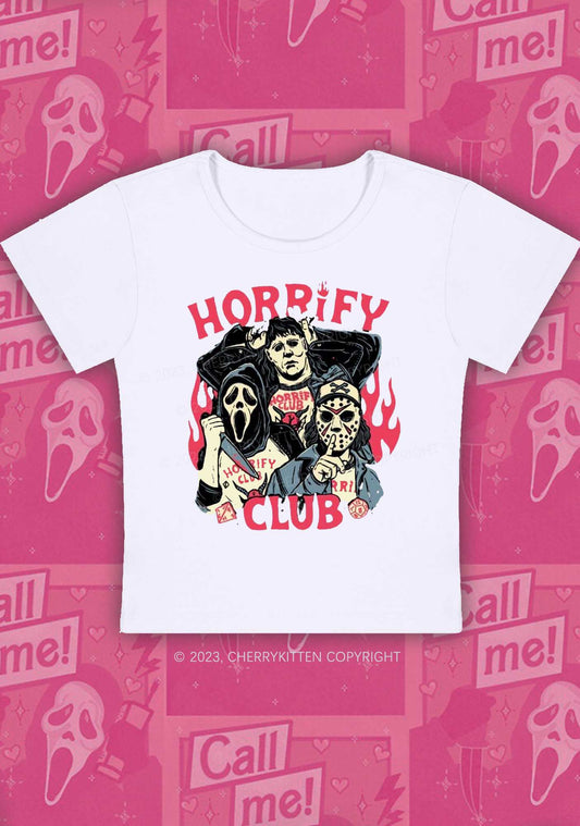 Horrify Club Halloween Y2K Baby Tee Cherrykitten