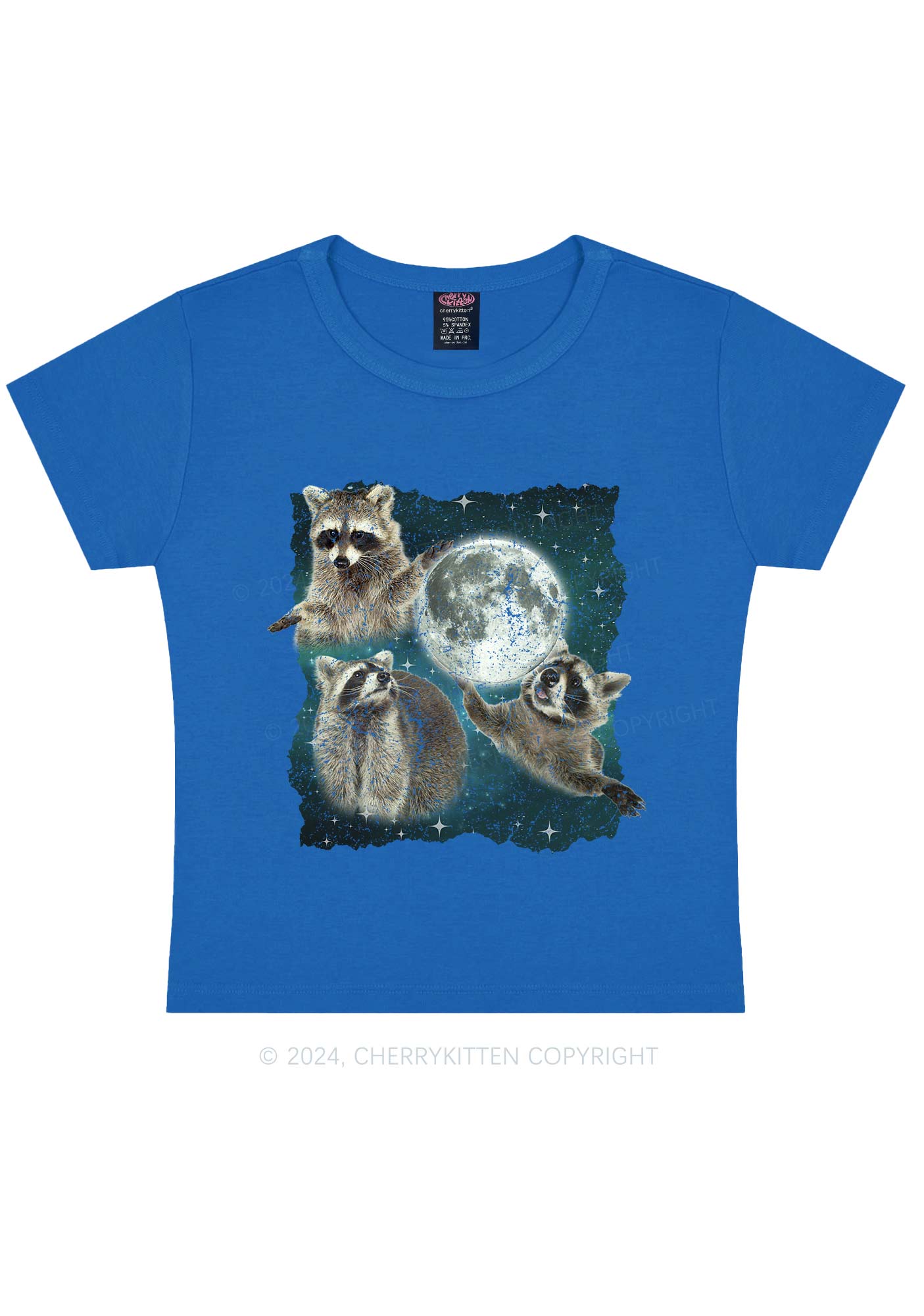 Raccoon Moon Y2K Baby Tee Cherrykitten