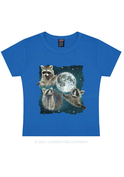 Raccoon Moon Y2K Baby Tee Cherrykitten