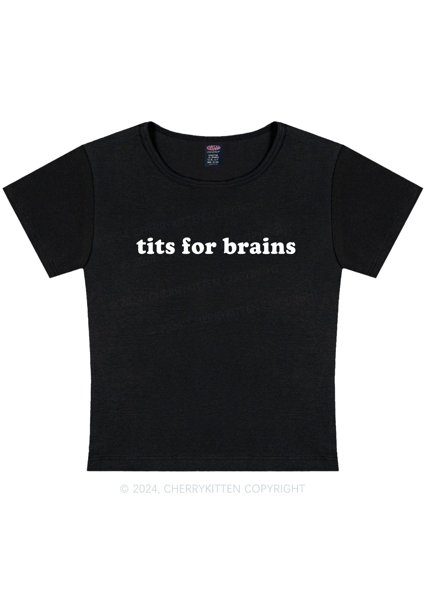 Curvy Txts For Brains Y2K Baby Tee Cherrykitten