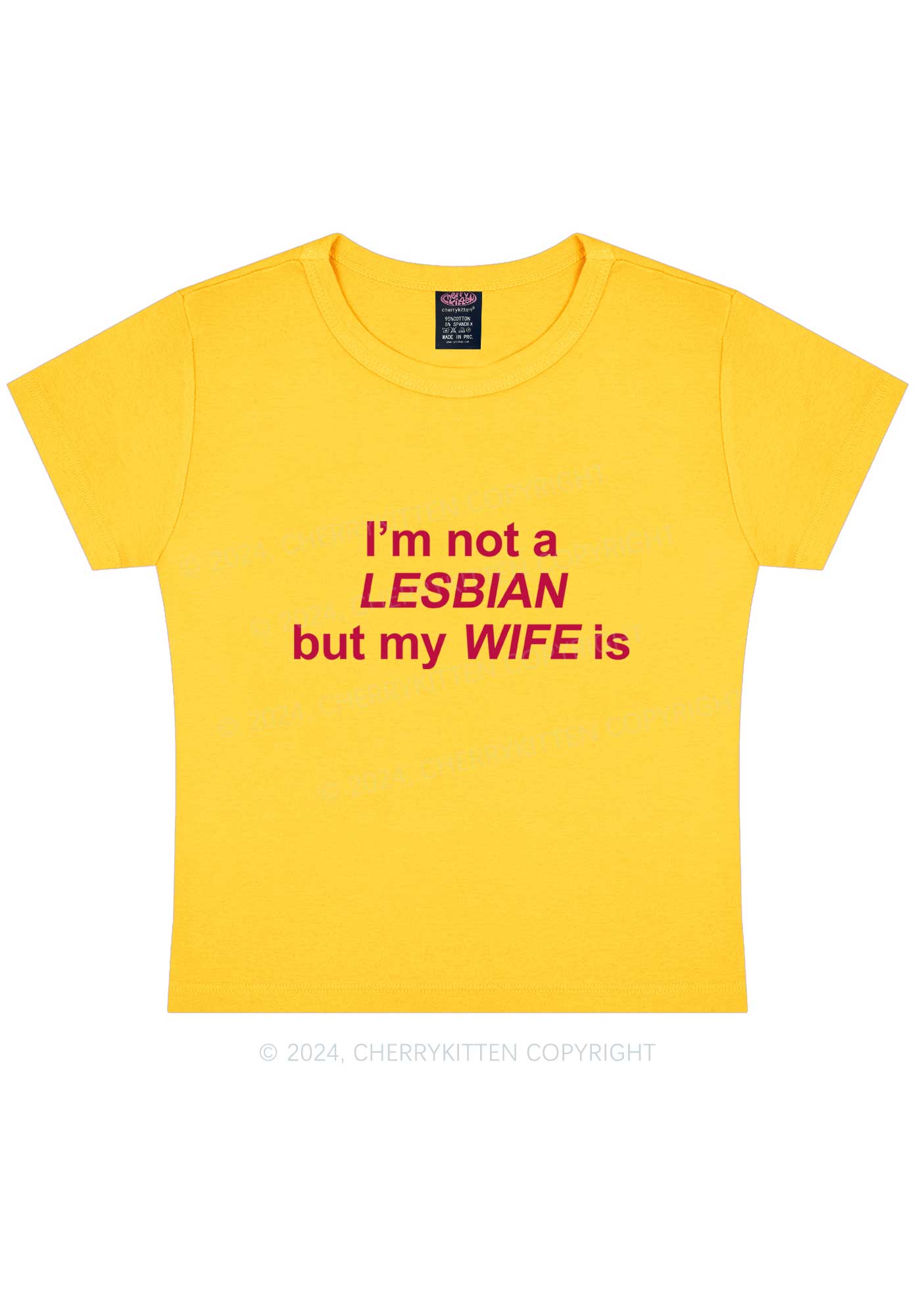 My Wife Is Lesbian Y2K Baby Tee Cherrykitten