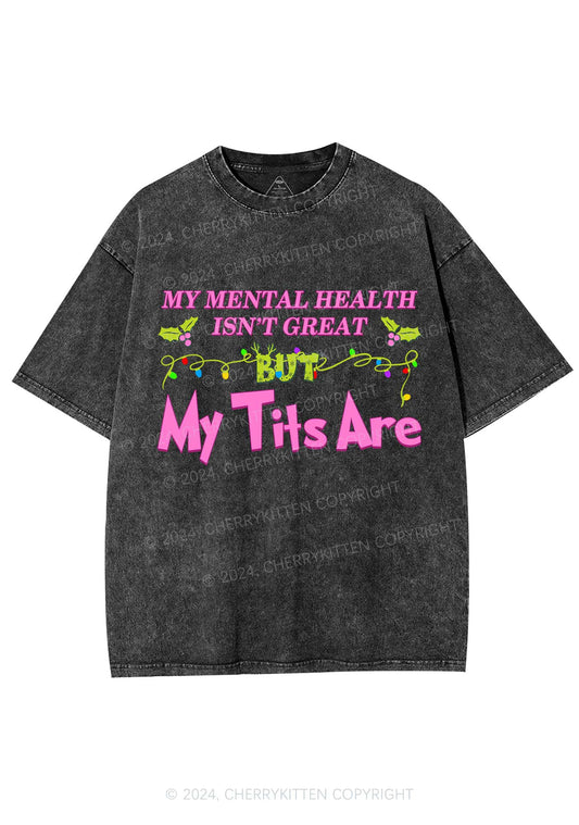 Christmas Mental Health Isn't Great Y2K Washed Tee Cherrykitten