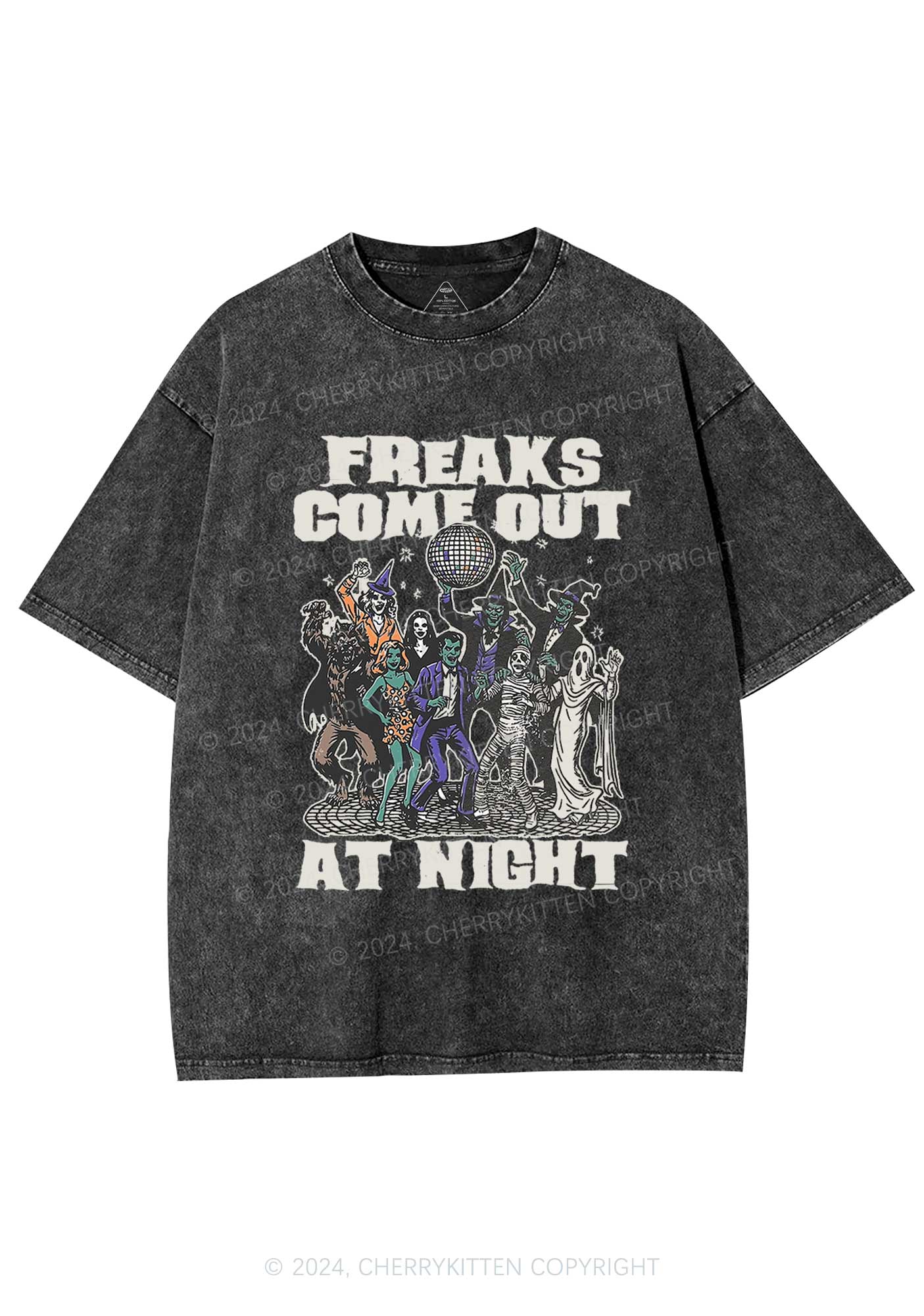 Halloween Freaks Come Out Y2K Washed Tee Cherrykitten