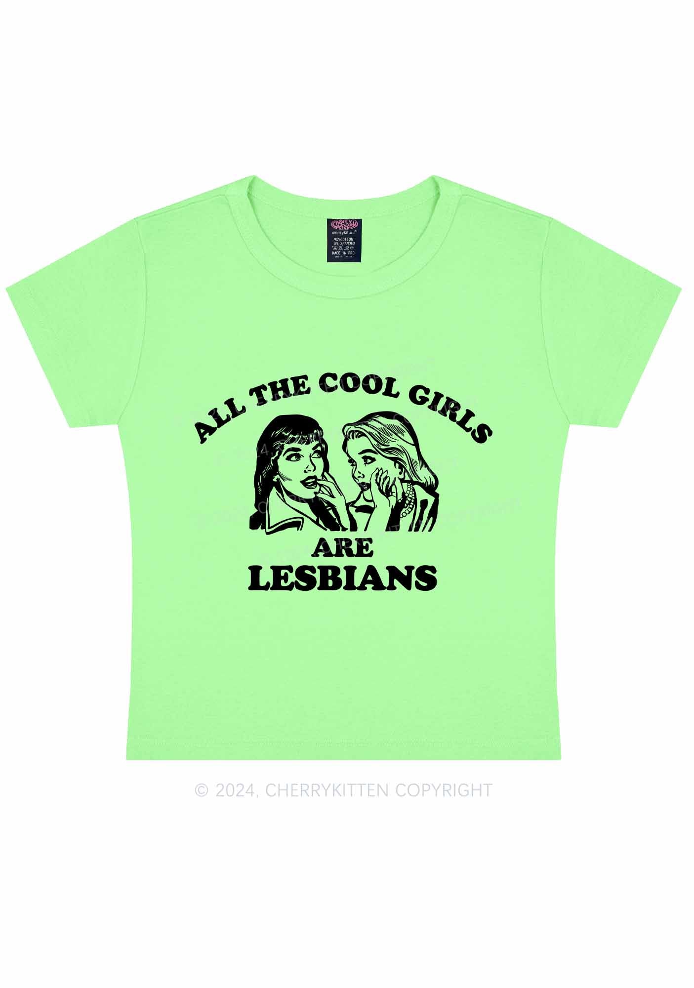 Cool Girls Lesbians Y2K Baby Tee Cherrykitten