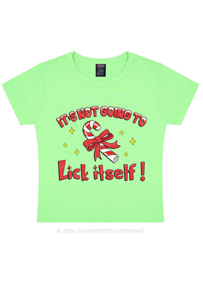 Christmas Lick Itself Y2K Baby Tee Cherrykitten