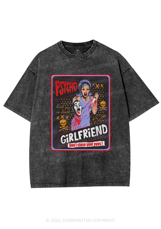 Halloween Psycho Girlfriend Y2K Washed Tee Cherrykitten