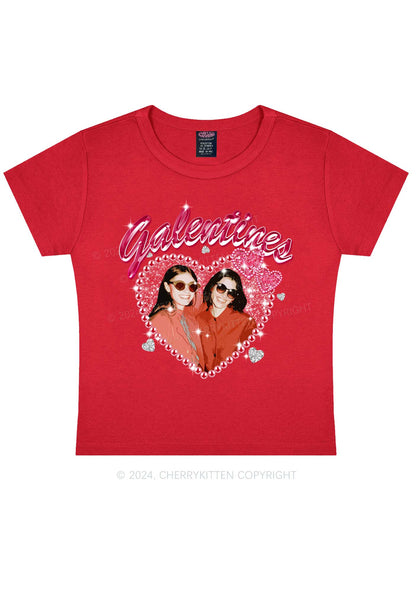 Custom Galentines Photo Y2K Valentine's Day Baby Tee Cherrykitten