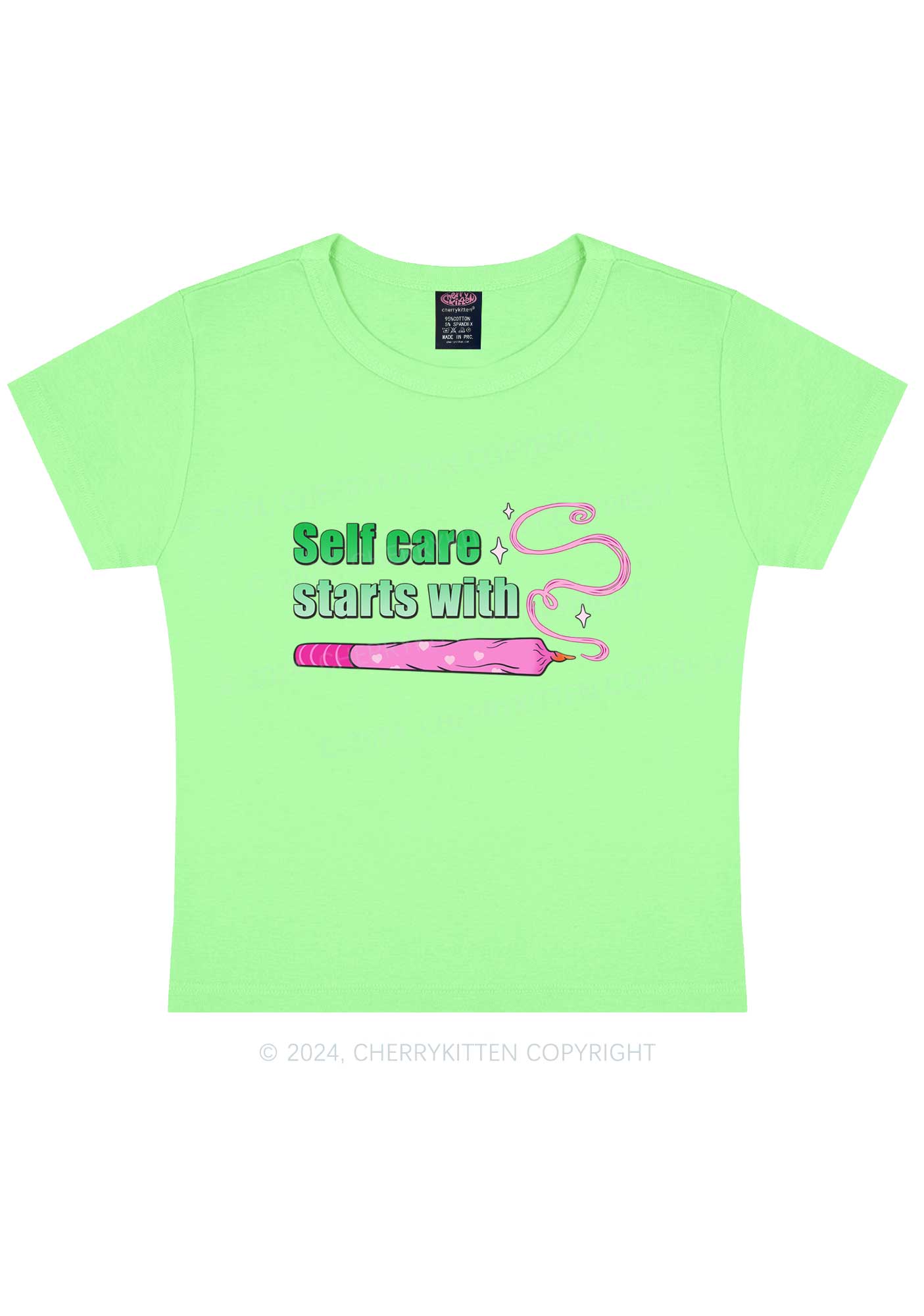 Self Care Starts Y2K Baby Tee Cherrykitten