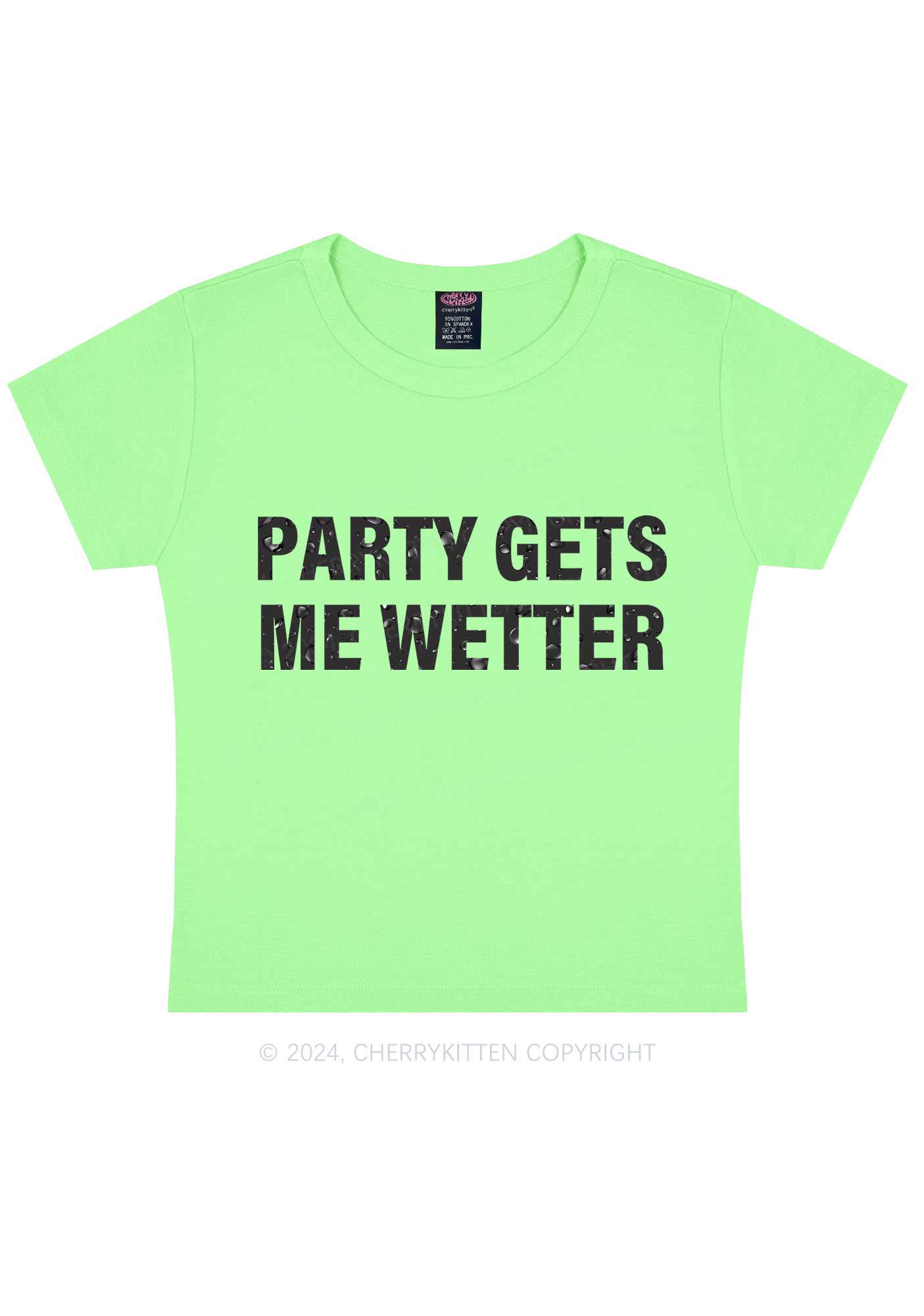 Party Gets Me Wetter Y2K Baby Tee Cherrykitten