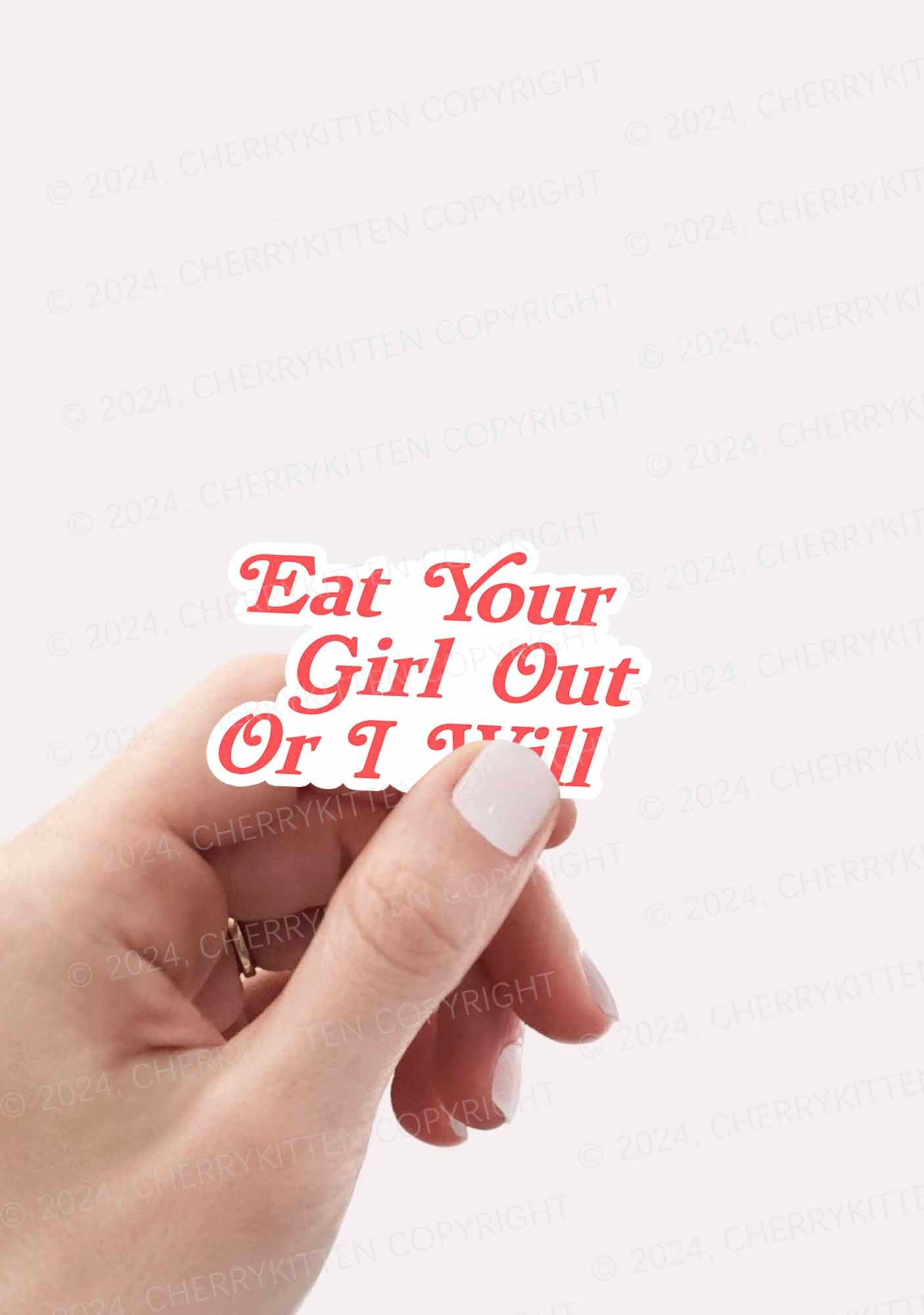 Eat Your Girl Out 1Pc Y2K Sticker Cherrykitten