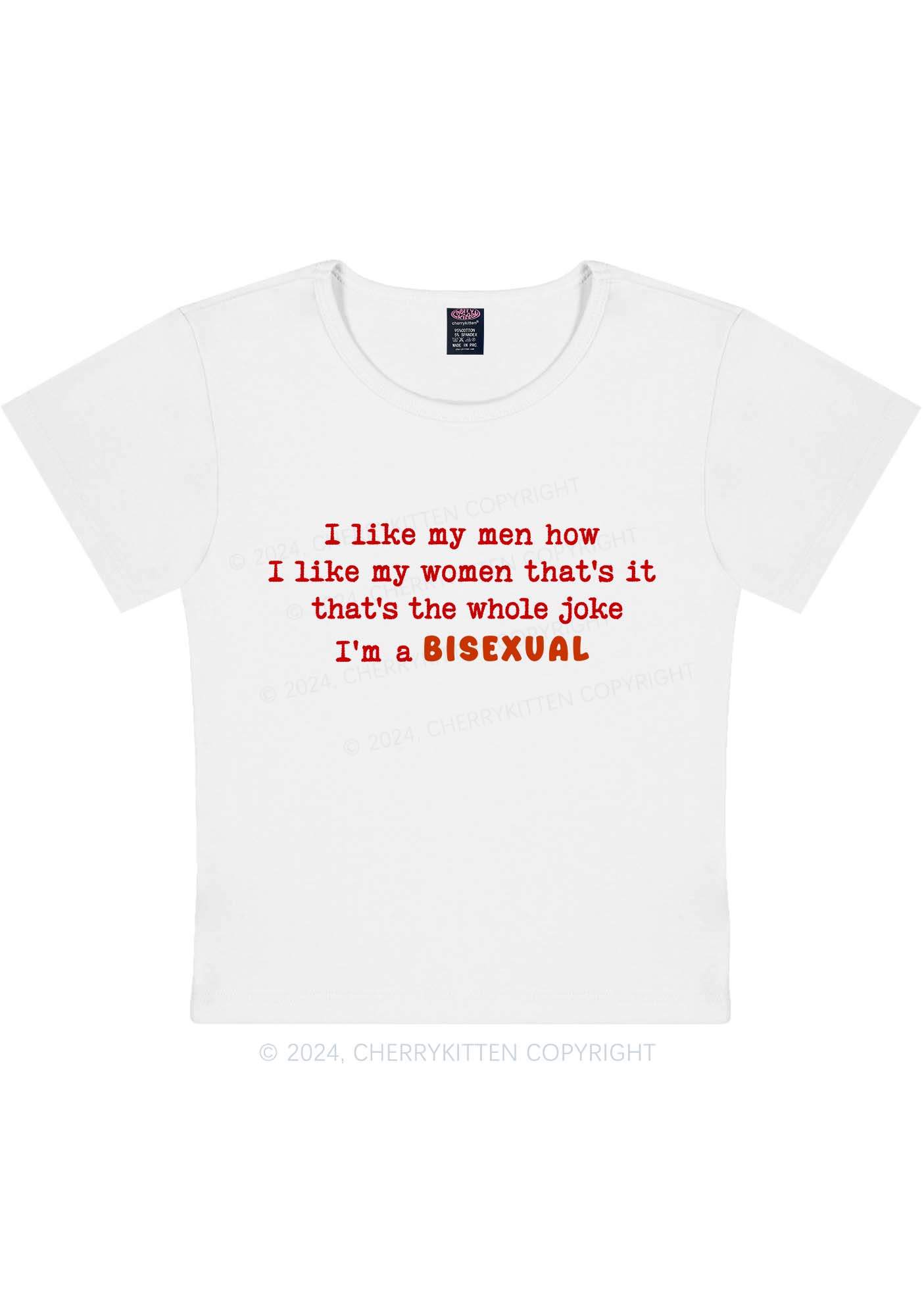 I'm A Bisexual Y2K Baby Tee Cherrykitten