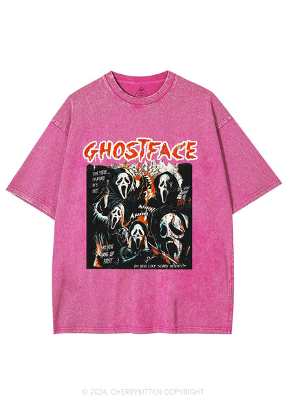 Halloween Scream Ghost Y2K Washed Tee Cherrykitten