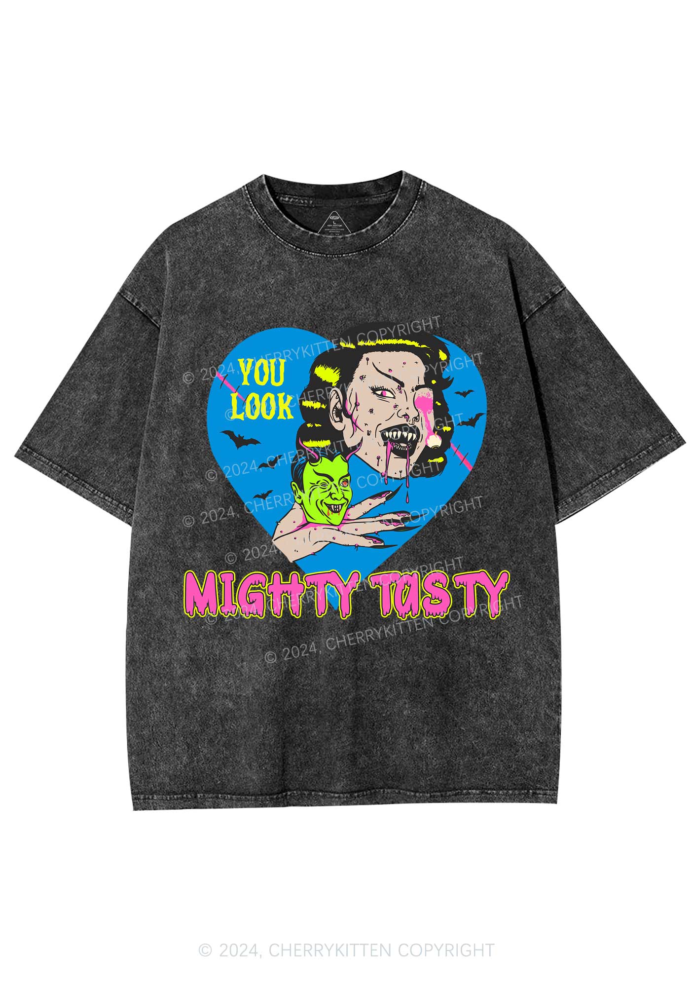 Halloween You Look Tasty Y2K Washed Tee Cherrykitten