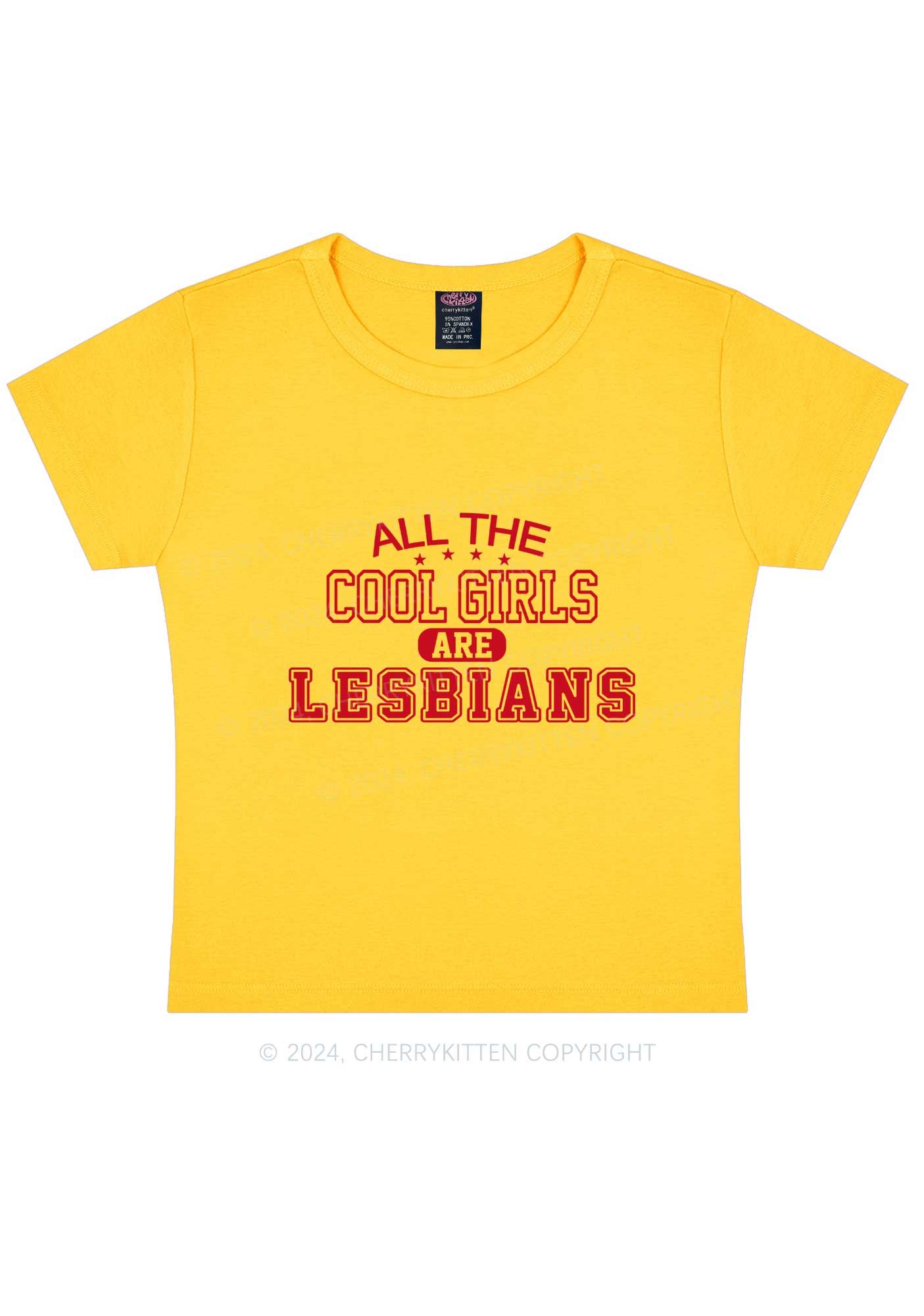 Cool Girls Are Lesbians Y2K Baby Tee Cherrykitten