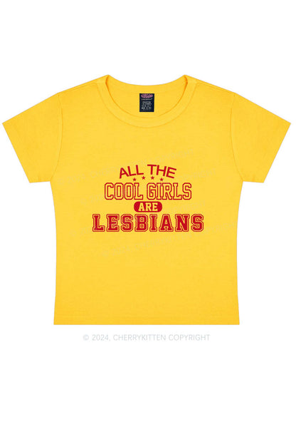 Cool Girls Are Lesbians Y2K Baby Tee Cherrykitten