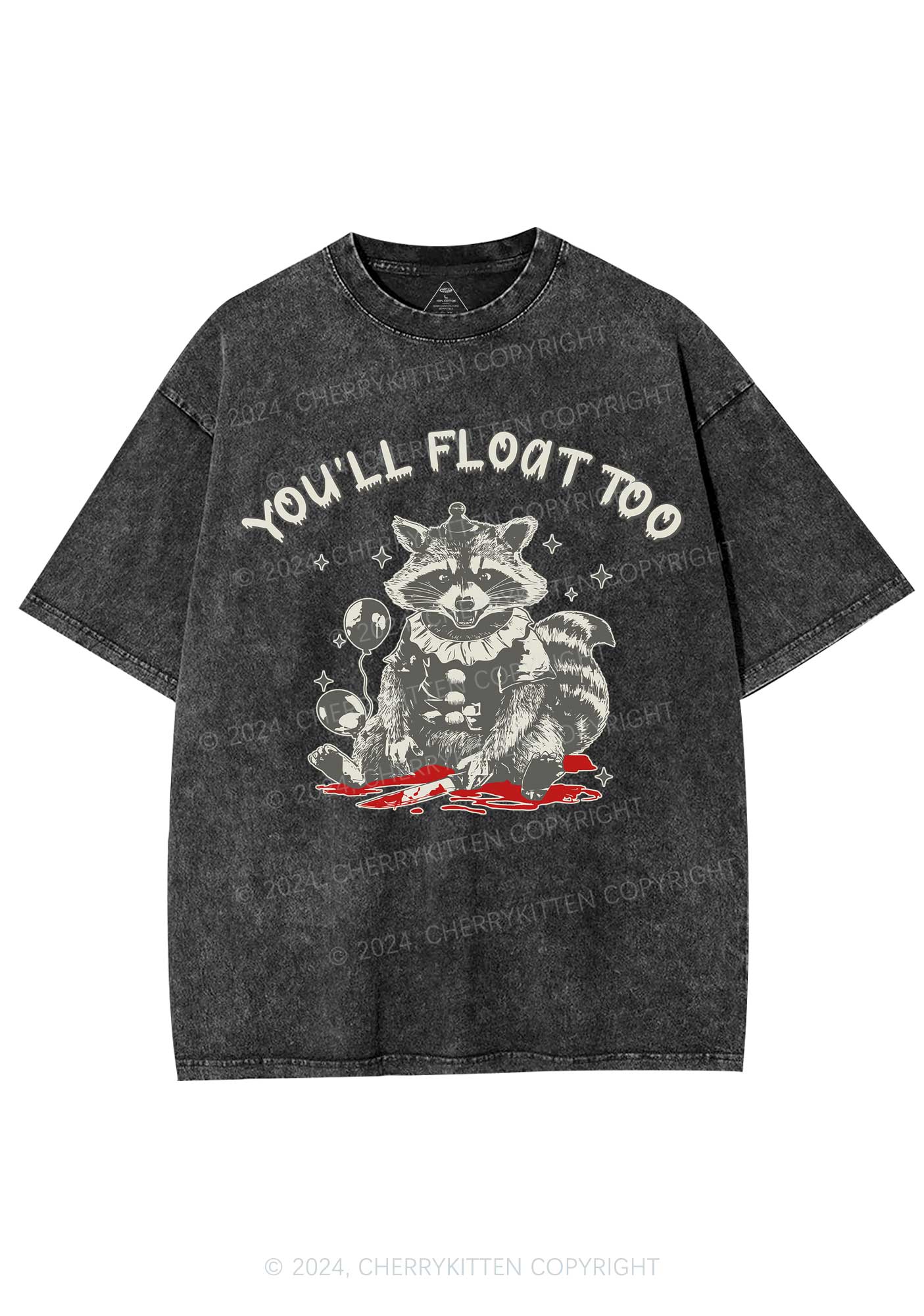 Halloween You'll Float Too Y2K Washed Tee Cherrykitten