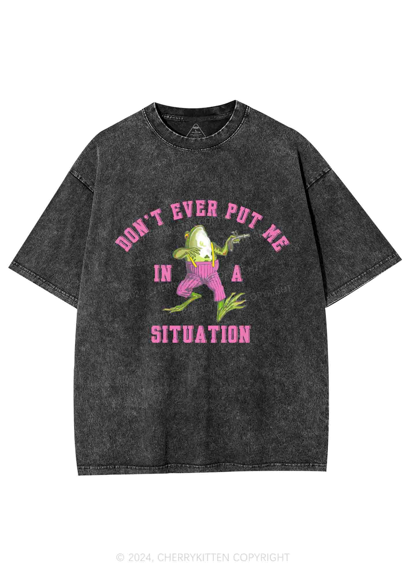 Put Me In Situation Y2K Washed Tee Cherrykitten