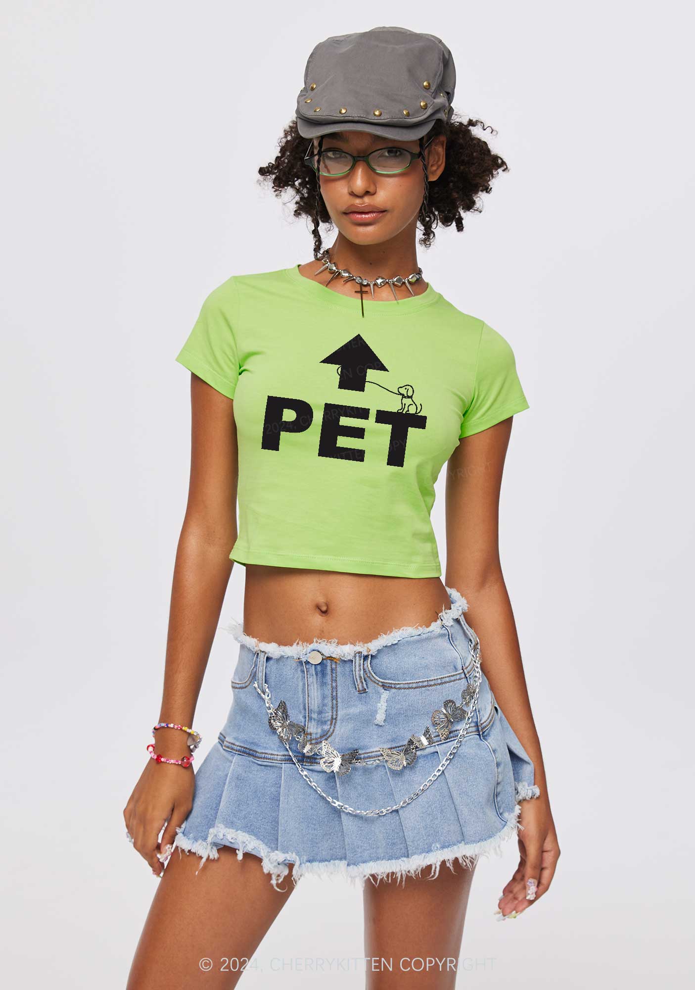 Pet Dog Y2K Baby Tee Cherrykitten