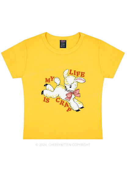 Life Is Crap Y2K Baby Tee Cherrykitten