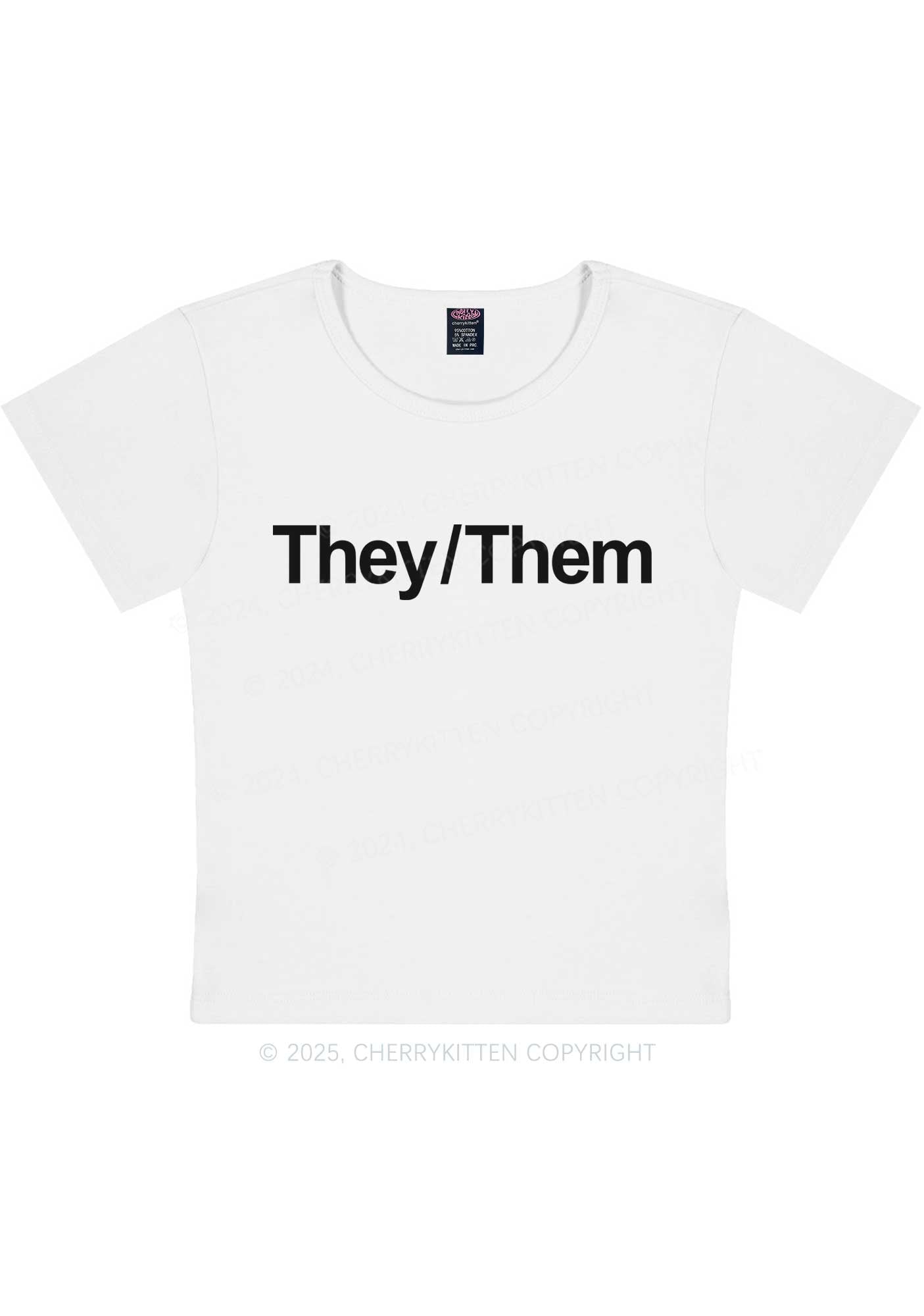 They Or Them Y2K Baby Tee Cherrykitten