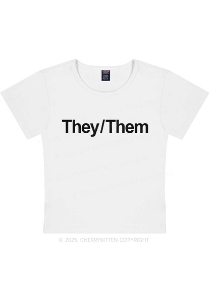 They Or Them Y2K Baby Tee Cherrykitten