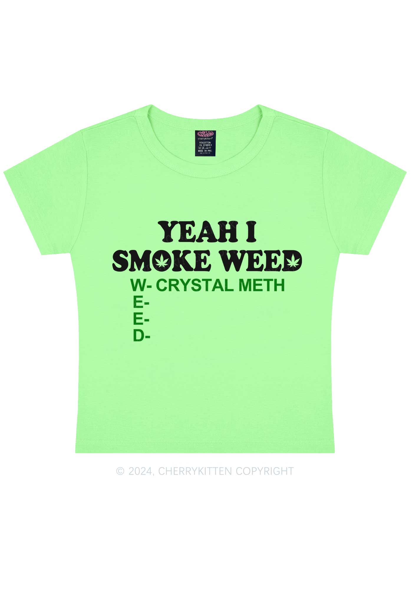 Yeah I Smoke Wxxd Y2K Baby Tee Cherrykitten