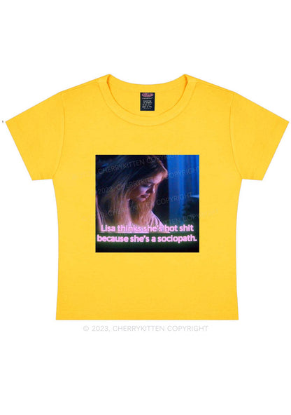 She's A Sociopath Y2K Baby Tee Cherrykitten