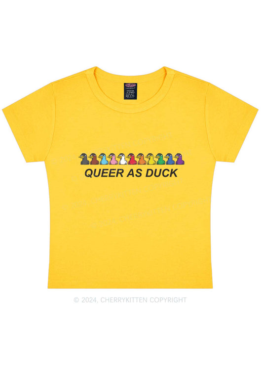 Queer As Duck Y2K Baby Tee Cherrykitten