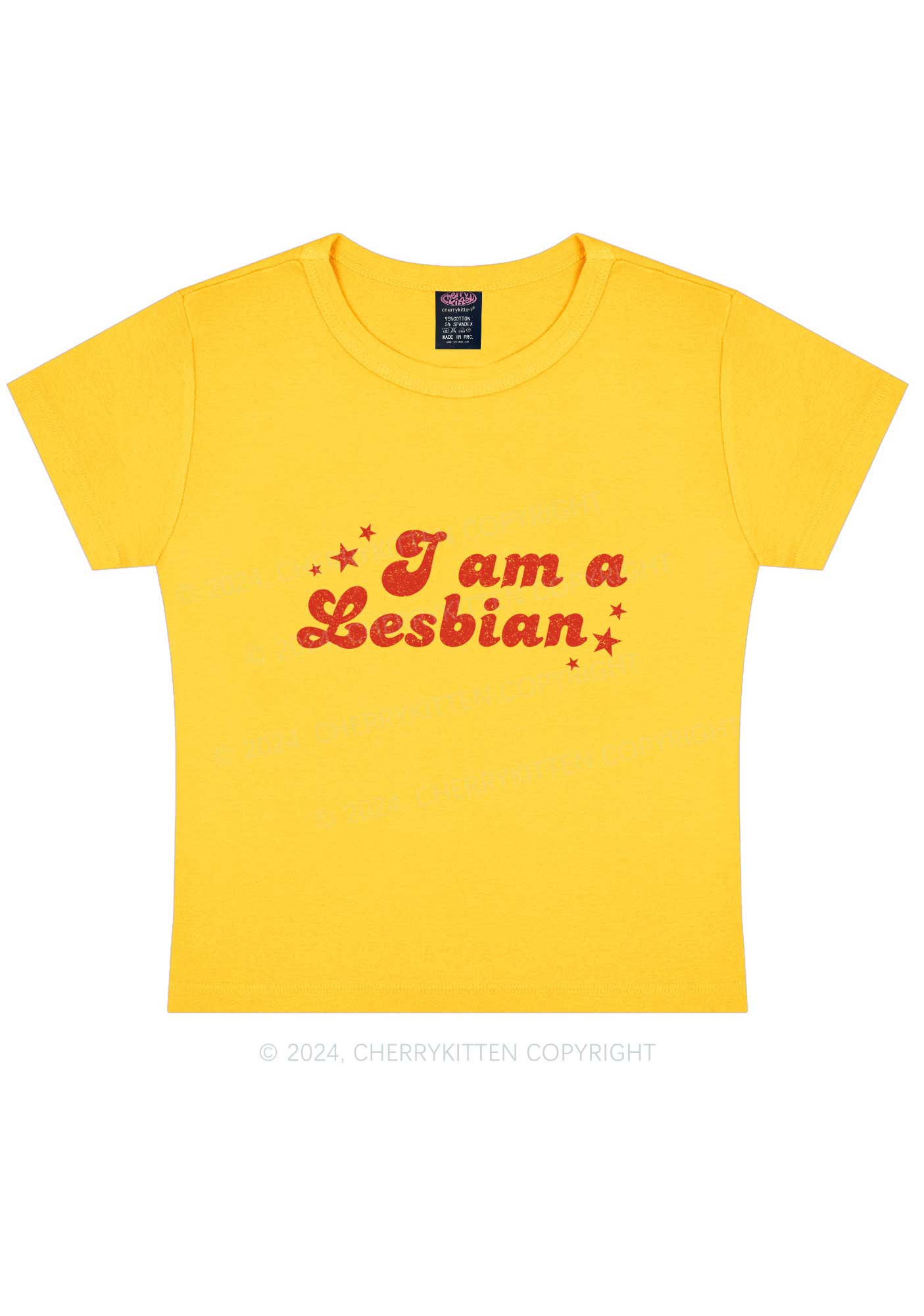 I'm Lesbian Y2K Baby Tee Cherrykitten