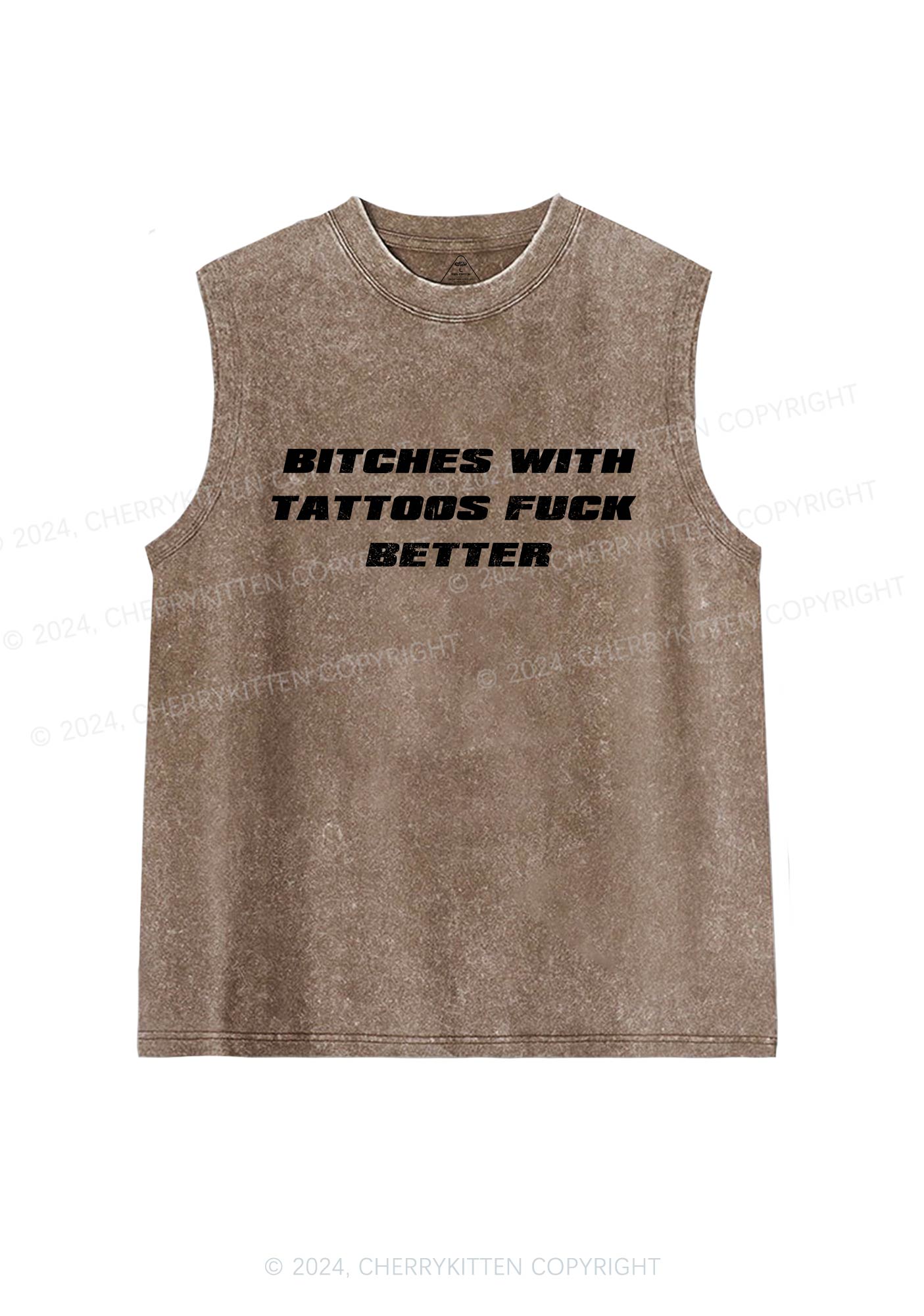 Bxxches With Tattoos Fxxk Better Y2K Washed Tank Cherrykitten