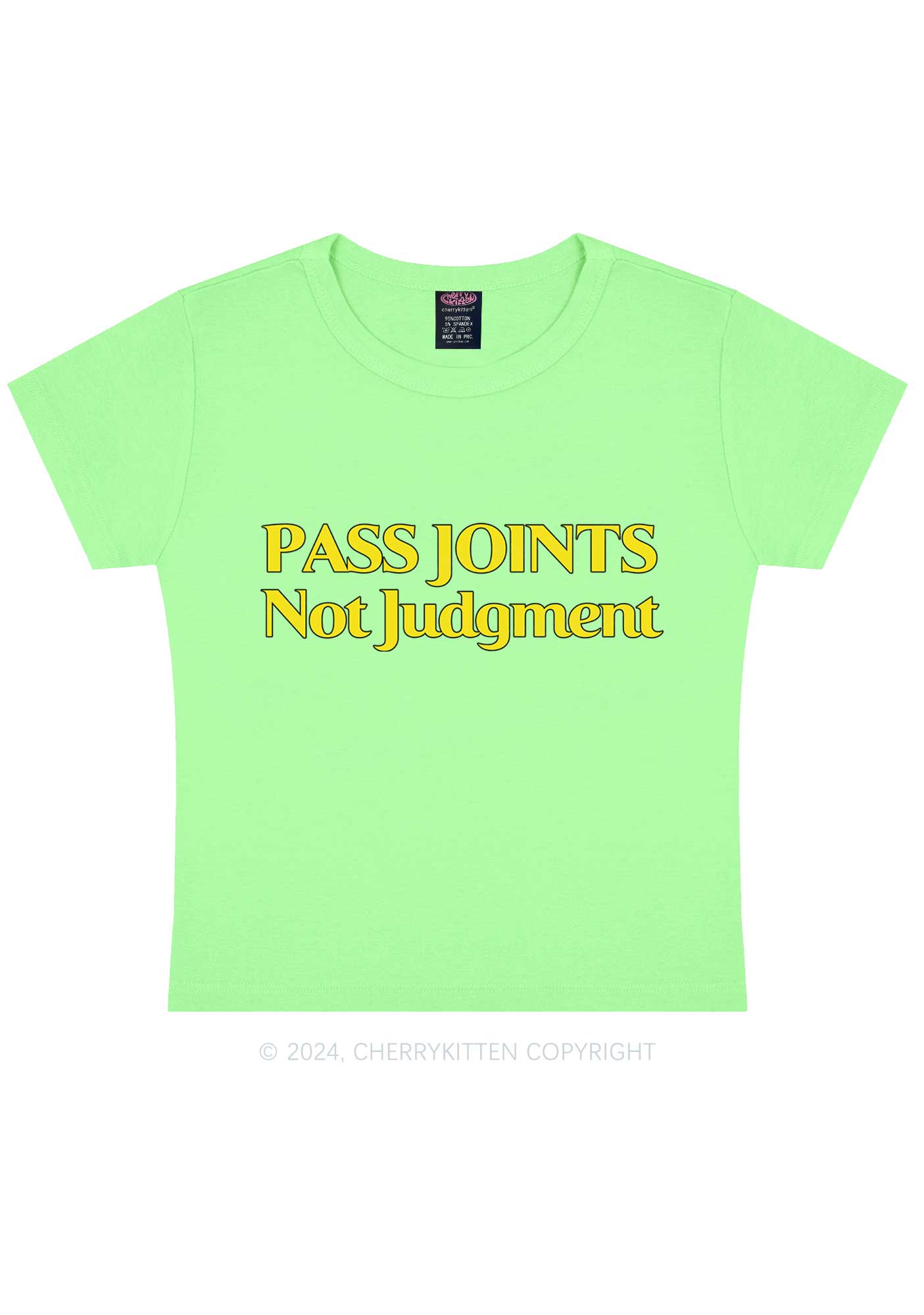 Pass Joints Not Judgment Y2K Baby Tee Cherrykitten