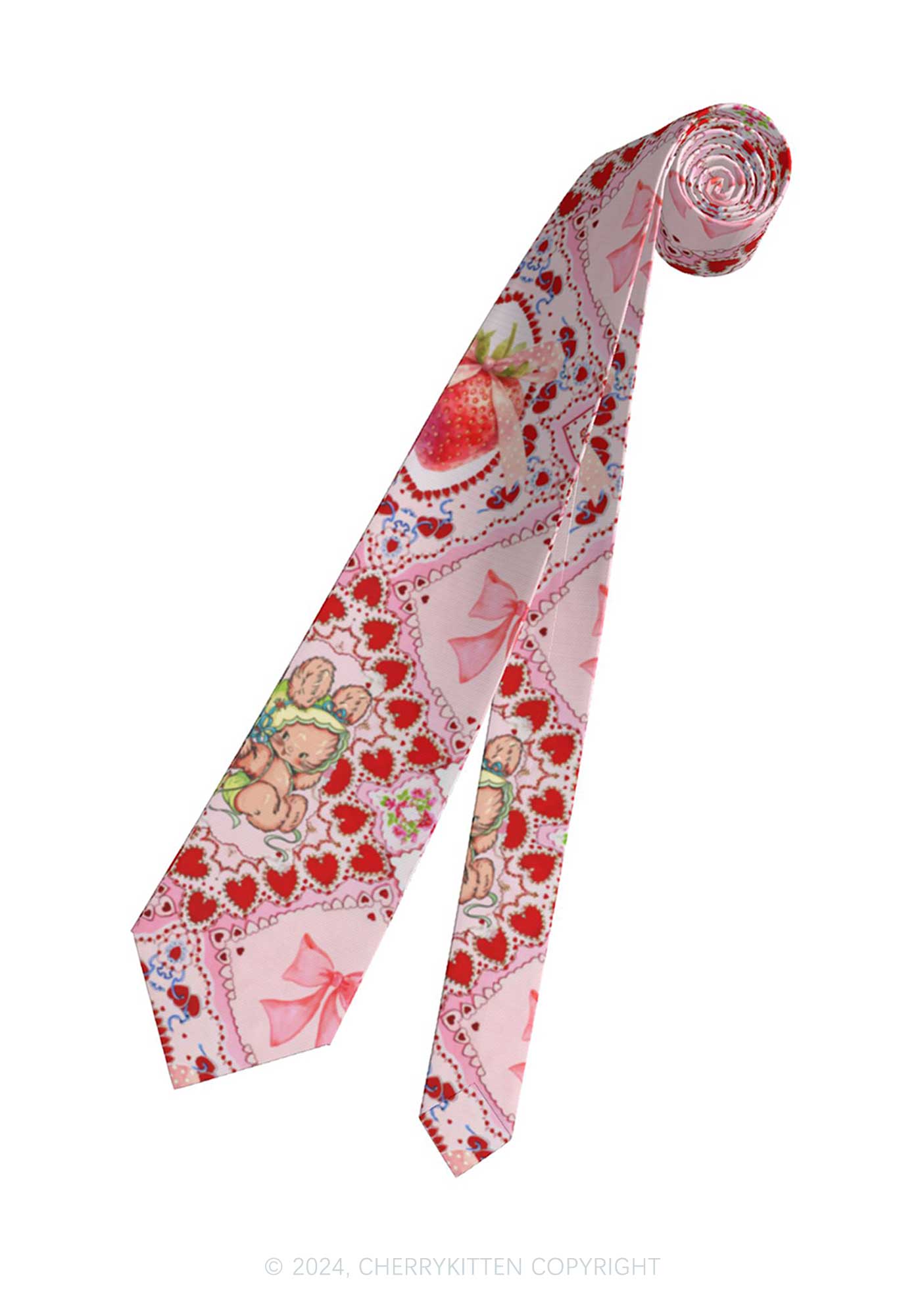 Strawberry Bunny Y2K Necktie Cherrykitten