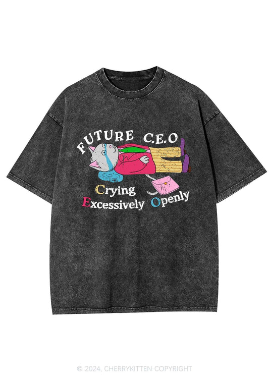 Future CEO Y2K Washed Tee Cherrykitten