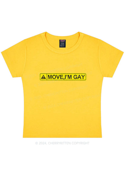 Move I'm Gay Y2K Baby Tee Cherrykitten