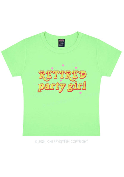 Retired Party Girl Y2K Baby Tee Cherrykitten