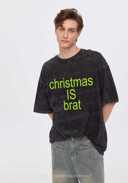 Christmas Is Brat Y2K Washed Tee Cherrykitten