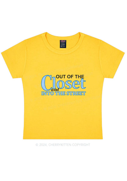 Out Of The Closet Y2K Baby Tee Cherrykitten