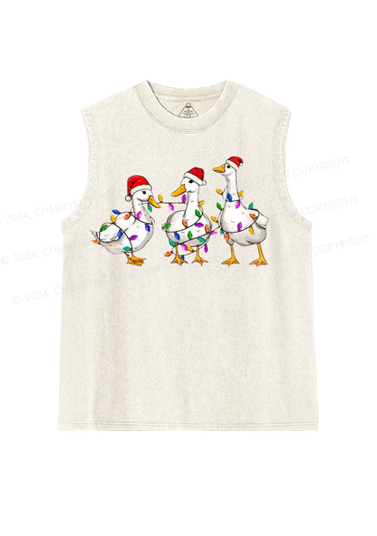 Christmas Santa Duck Y2K Washed Tank Cherrykitten