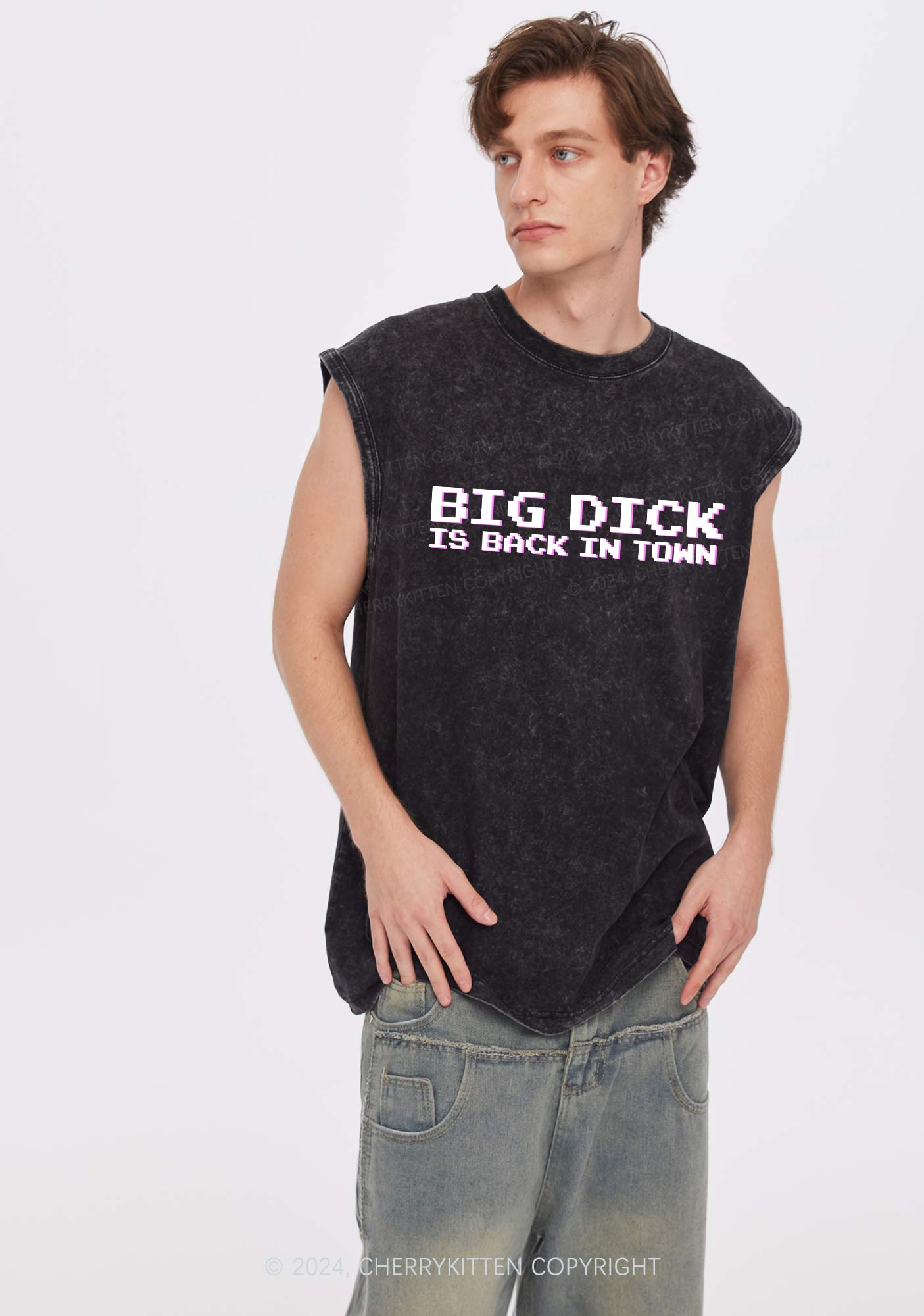 Big Is Back In Town Y2K Washed Tank Cherrykitten