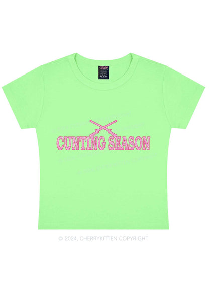 Pink Cxxting Season Y2K Baby Tee Cherrykitten