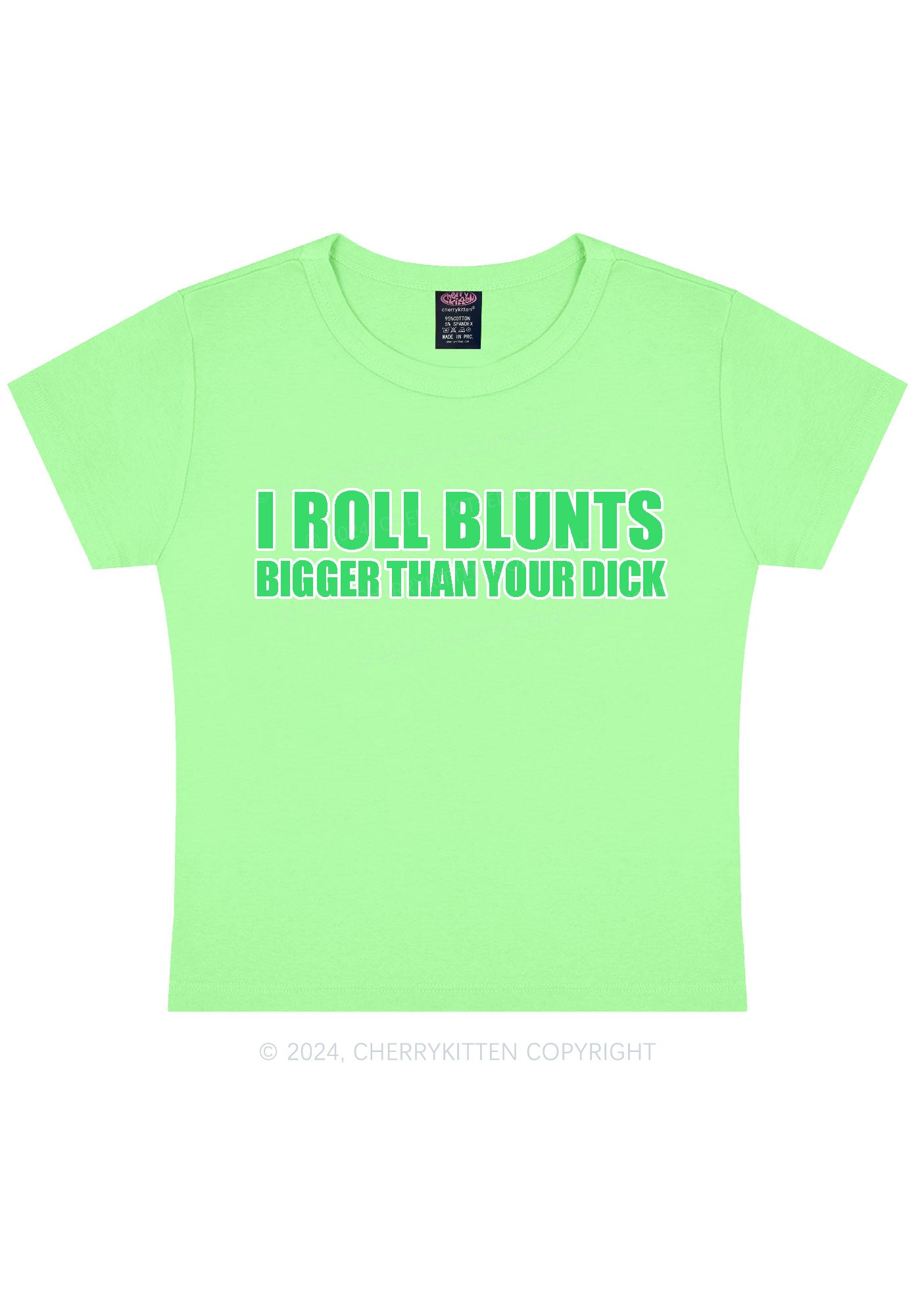 I Roll Blunts Y2K Baby Tee Cherrykitten