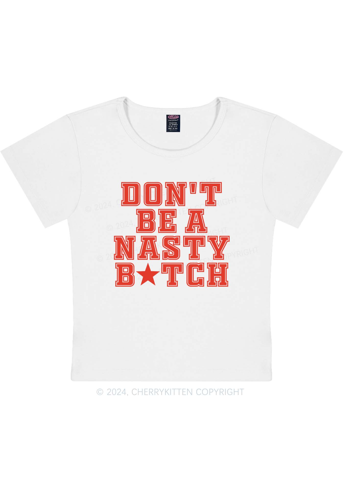 Curvy Nasty Bxxch Y2K Baby Tee Cherrykitten