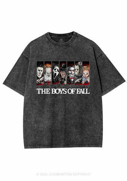 Halloween Fall Boys Y2K Washed Tee Cherrykitten