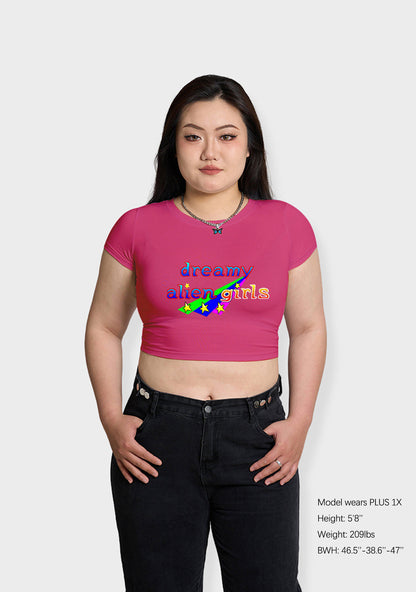 Curvy Dreamy Alien Girls Baby Tee