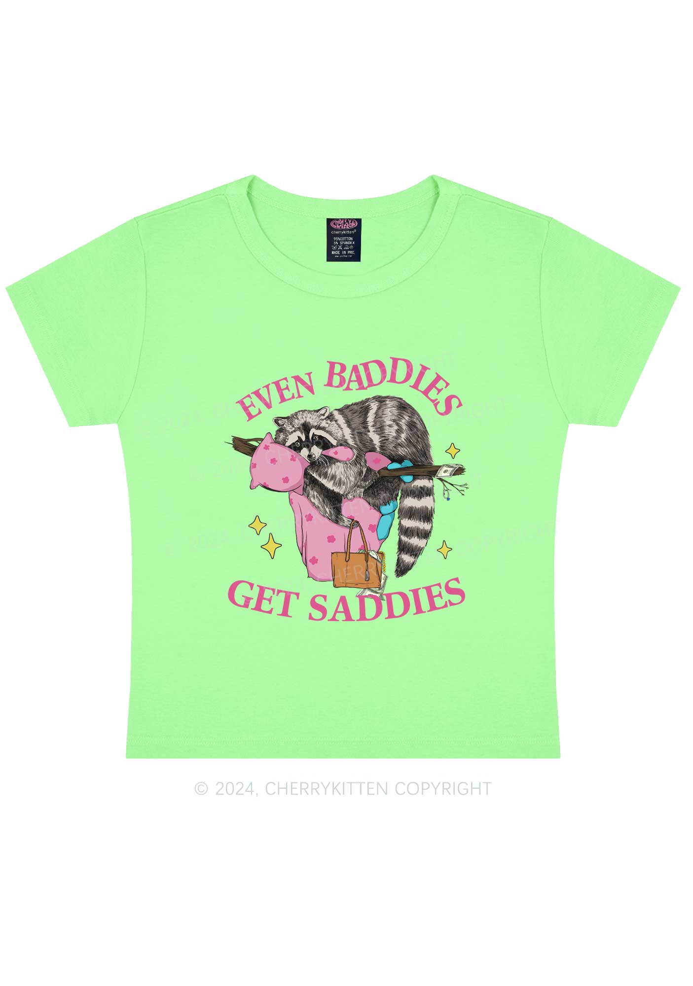 Baddies Get Saddies Y2K Baby Tee Cherrykitten