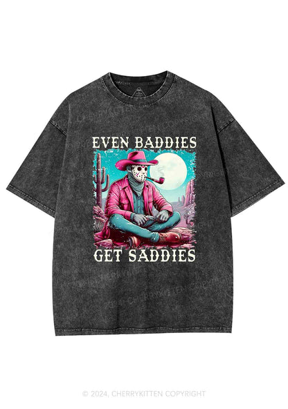 Halloween Baddies Cowboy Y2K Washed Tee Cherrykitten