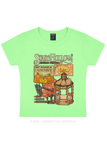 Halloween Stars Hollow Y2K Baby Tee Cherrykitten