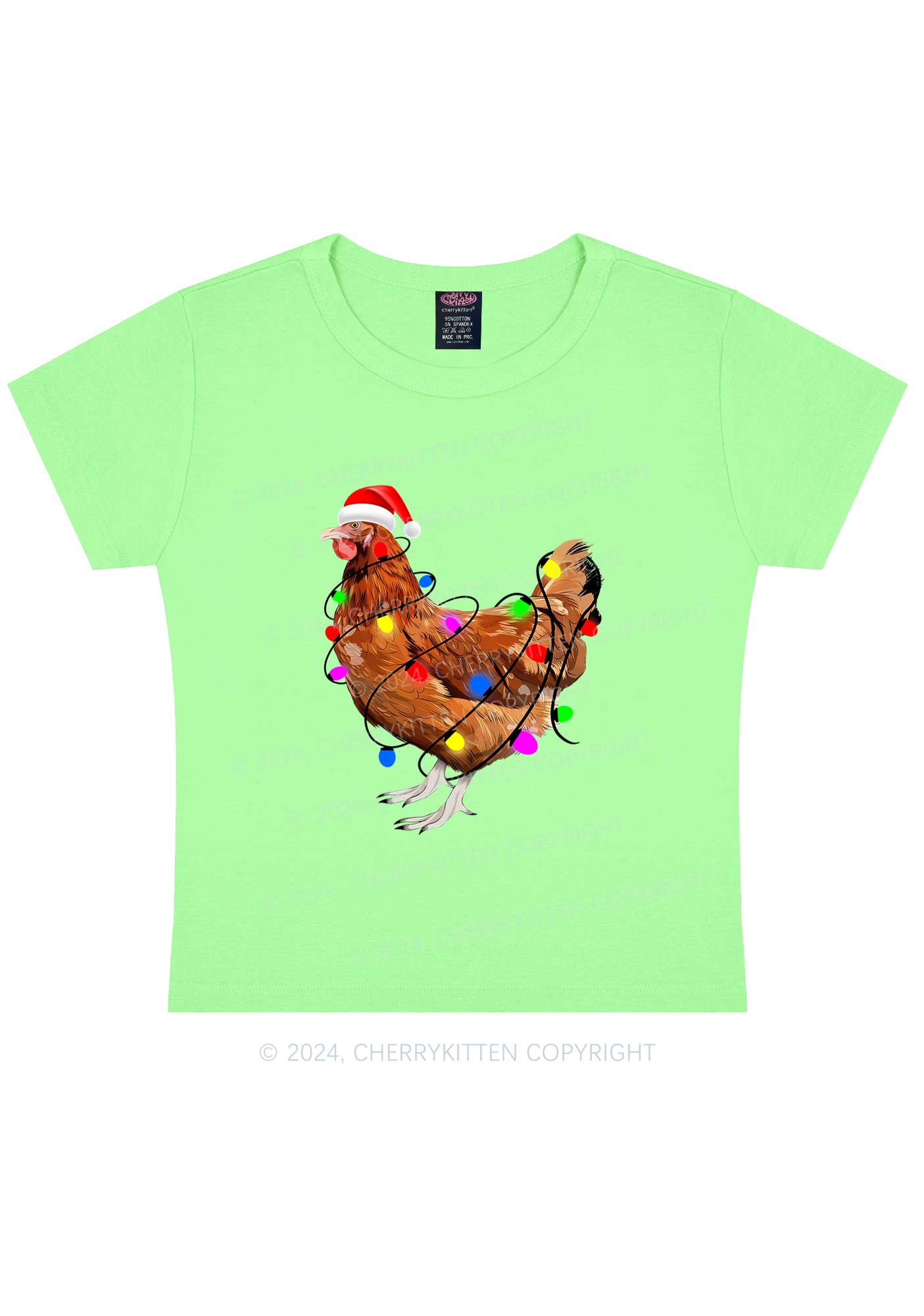 Christmas Hen Y2K Baby Tee Cherrykitten