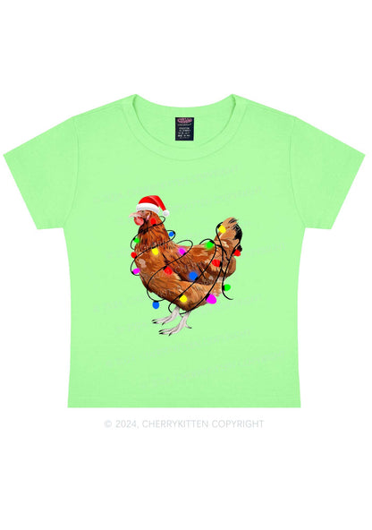 Christmas Hen Y2K Baby Tee Cherrykitten